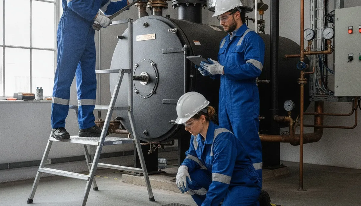 Fort Wayne, IN plumber repairing a home boiler for fast, reliable heating service