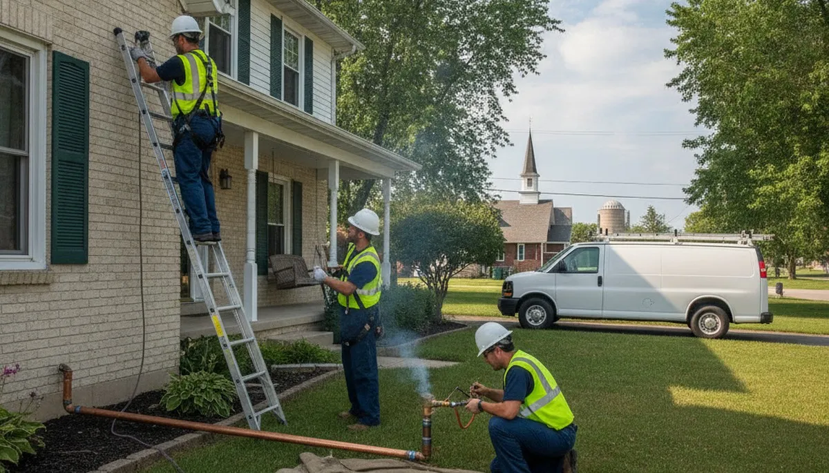 Fort Wayne, IN plumber repairing a residential pipe leak for reliable plumbing service