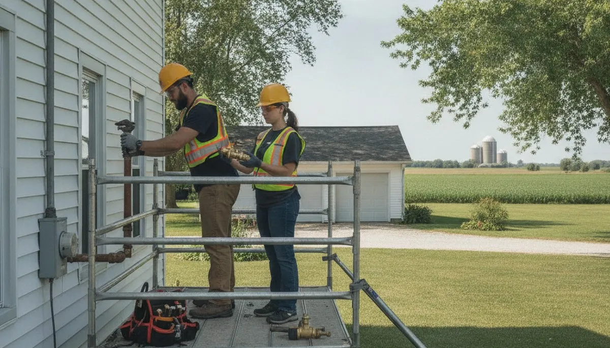 Fort Wayne, IN plumber repairing a leak for residential plumbing service