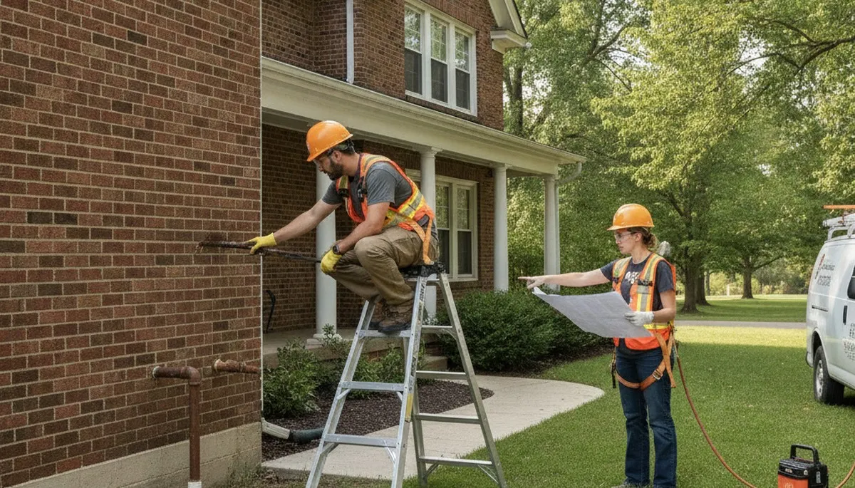 Fort Wayne, IN plumber repairing a plumbing leak for residential service