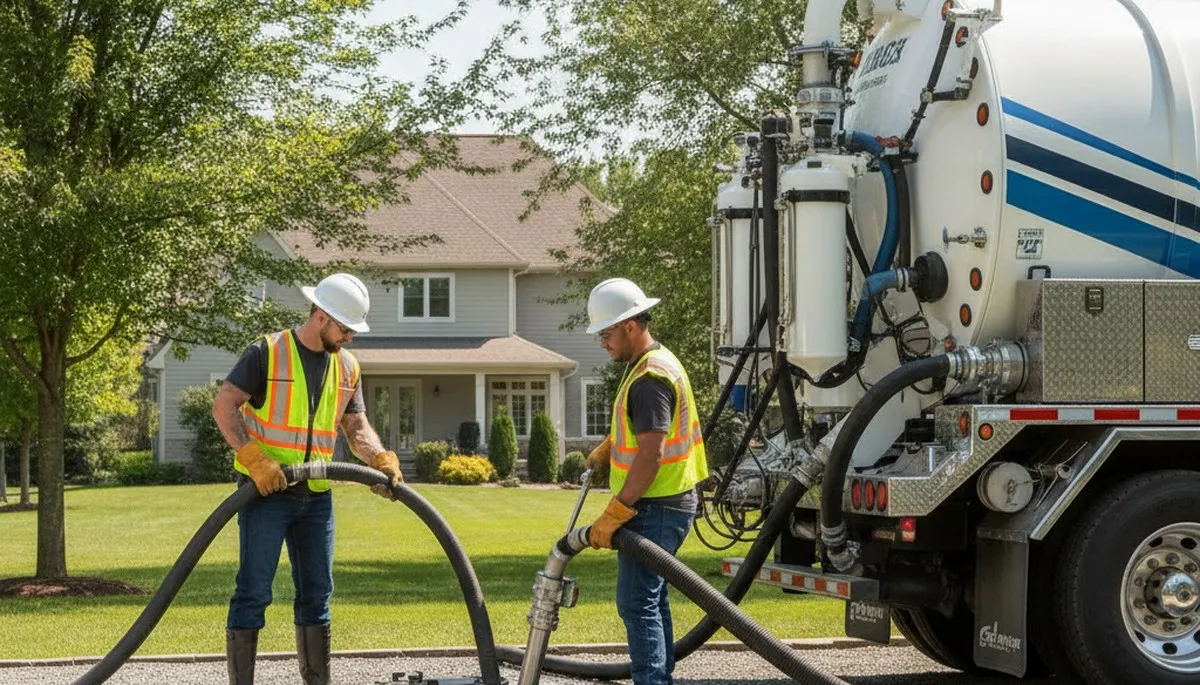 Septic pumping service truck for Fort Wayne, IN homes by On Call Plumbers