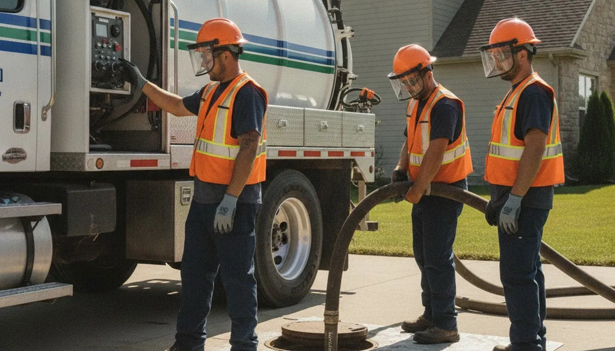 Septic pumping service truck for Fort Wayne, IN homes from On Call Plumbers